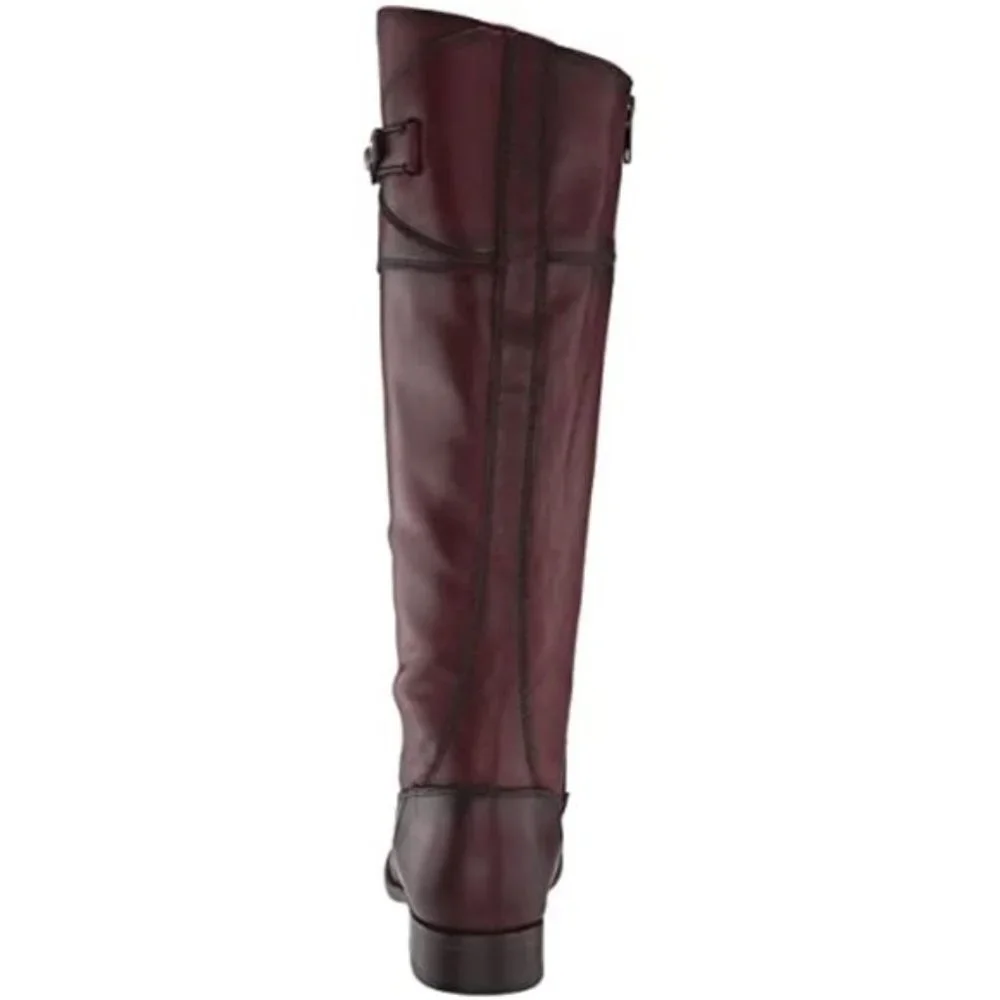 Frye Molly Button Brown Leather Tall Knee High Equestrian Zip Up Vintage Boots